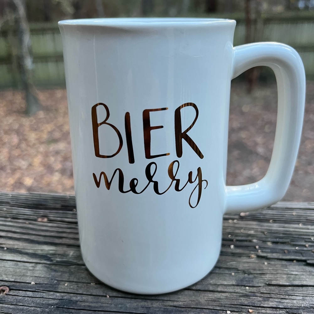 Threshold Bier Merry Stoneware Stein Mugs Gold Metallic